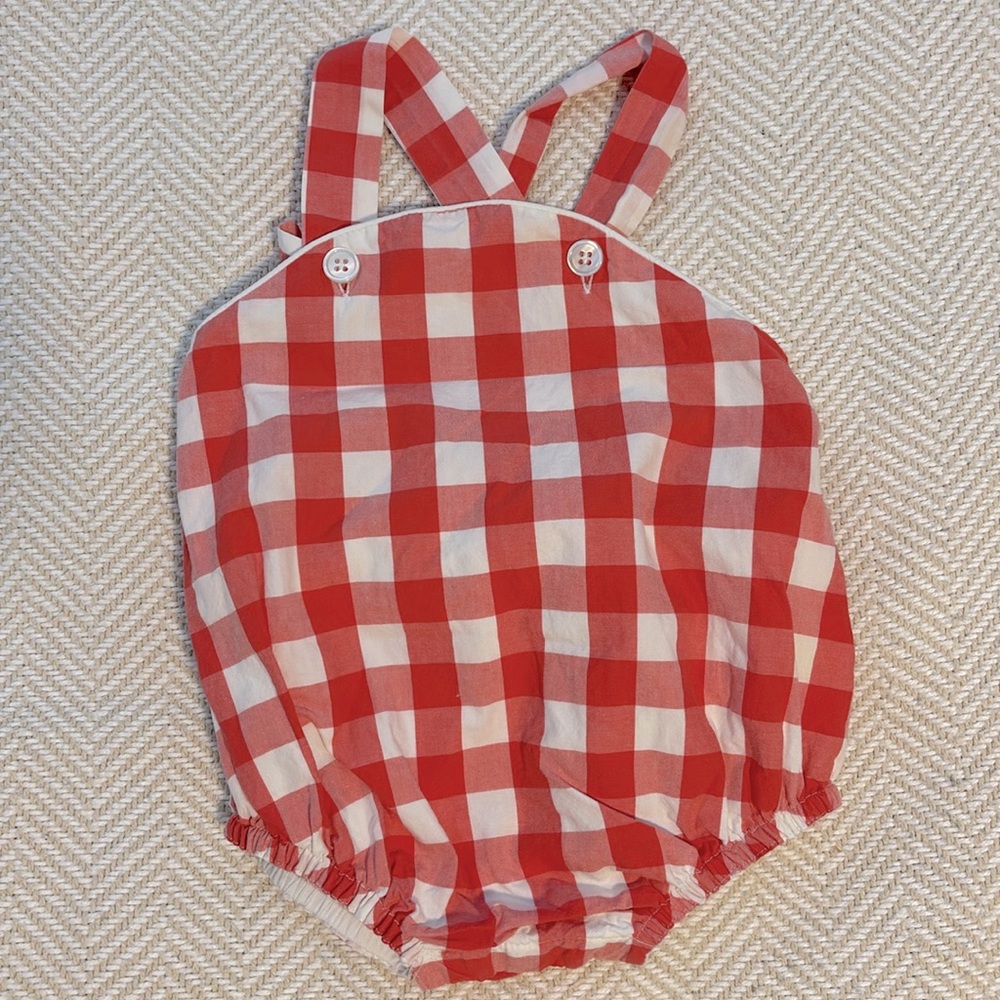 Kayce Hughes Gingham Check Bubble Romper